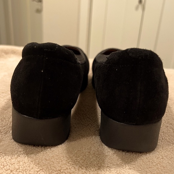 Clarks Black Suede Slip-On Loafers - Picture 5 of 7